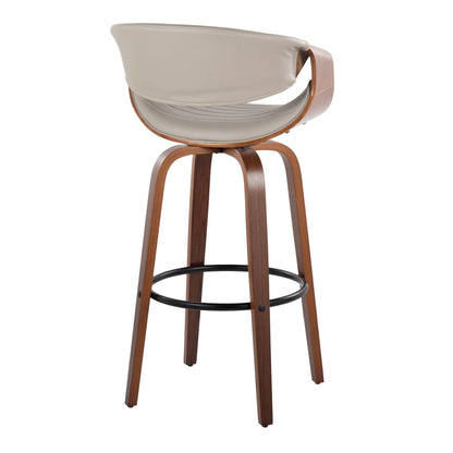 Symphony - Mid Century Modern Fixed Height Barstool With Swivel With Round Footrest (Set of 2) Lumi Source