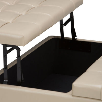Harrison - Upholstered Coffee Table Storage Ottoman Simpli-Home