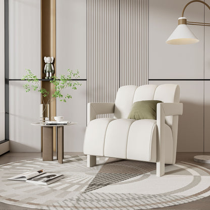 Modern Minimalist Leisure Armchair With L Shaped Armrests Hearth and Haven