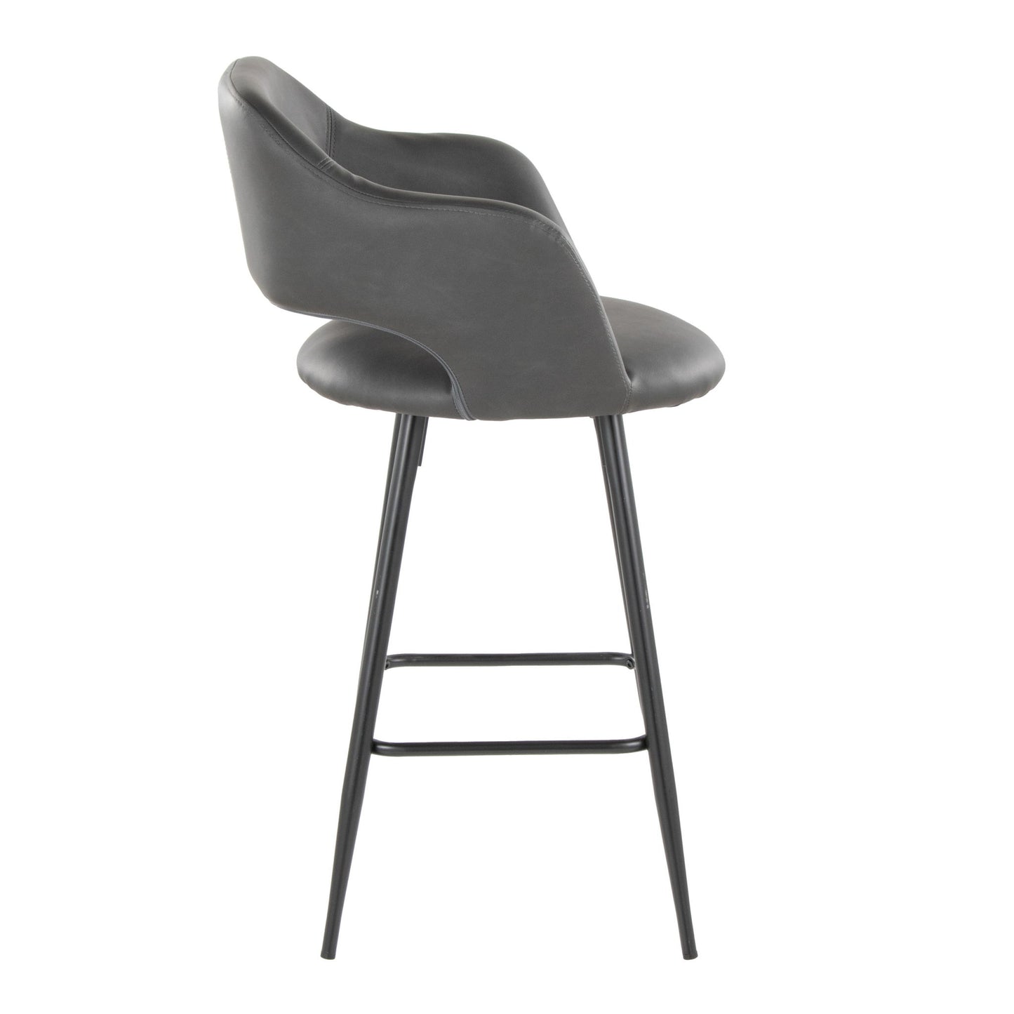 Margarite - Contemporary Fixed Height Counter Stool With Square Footrest (Set of 2) Lumi Source