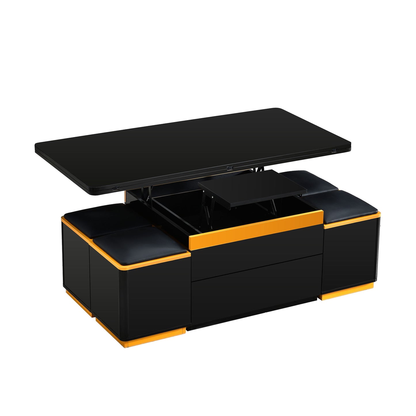 Lift Top Coffee Table With 4 Storage Stools Hearth and Haven