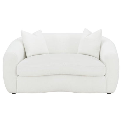 Isabella - Faux Sheepskin Upholstered Loveseat Natural - Ivory CoasterElevations