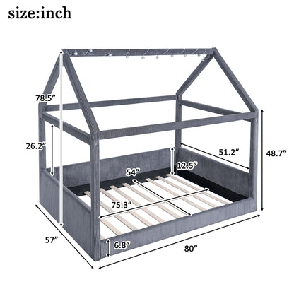 Upholstered House Style Daybed With LED Light Strips Dreamland