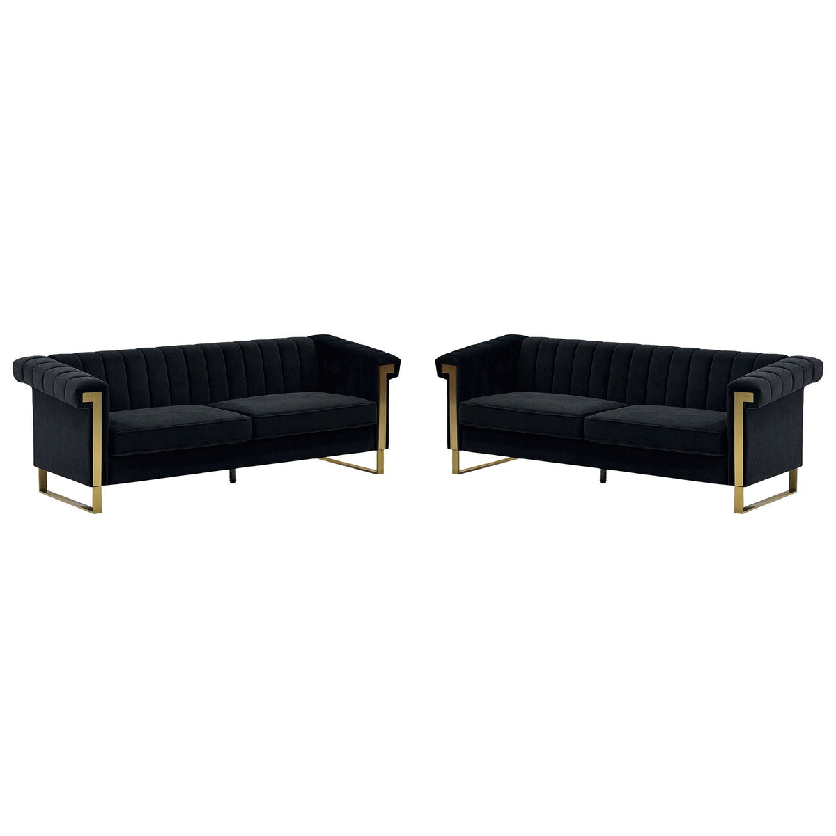 2 Piece Sofa Set With Tufted Back And Deep Seating Home Essentials