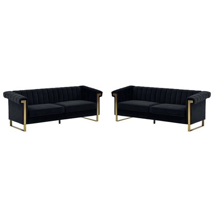 2 Piece Sofa Set With Tufted Back And Deep Seating Home Essentials