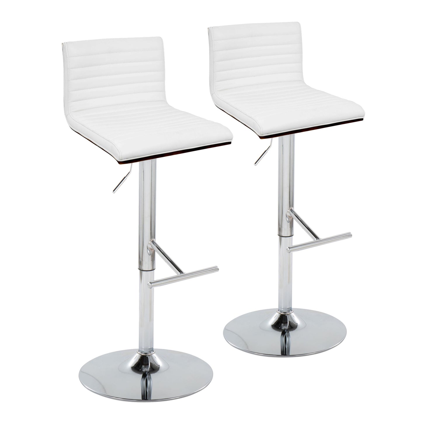 Mason - Contemporary Adjustable Barstool & Swivel With Straight T Footrest (Set of 2) Lumi Source