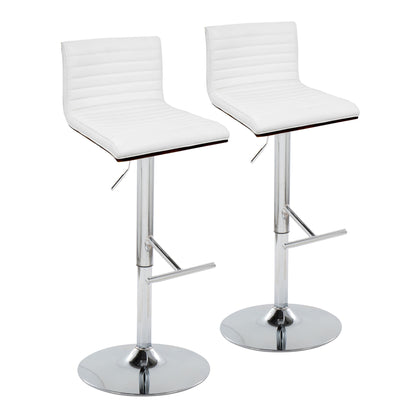 Mason - Contemporary Adjustable Barstool & Swivel With Straight T Footrest (Set of 2) Lumi Source