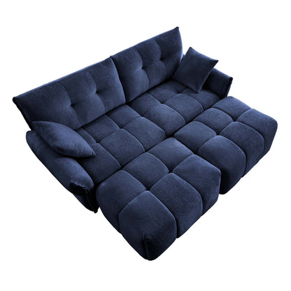 Sofa Set With Ottoman And Pillows, Textured, High Resilience Cushions Home Essentials