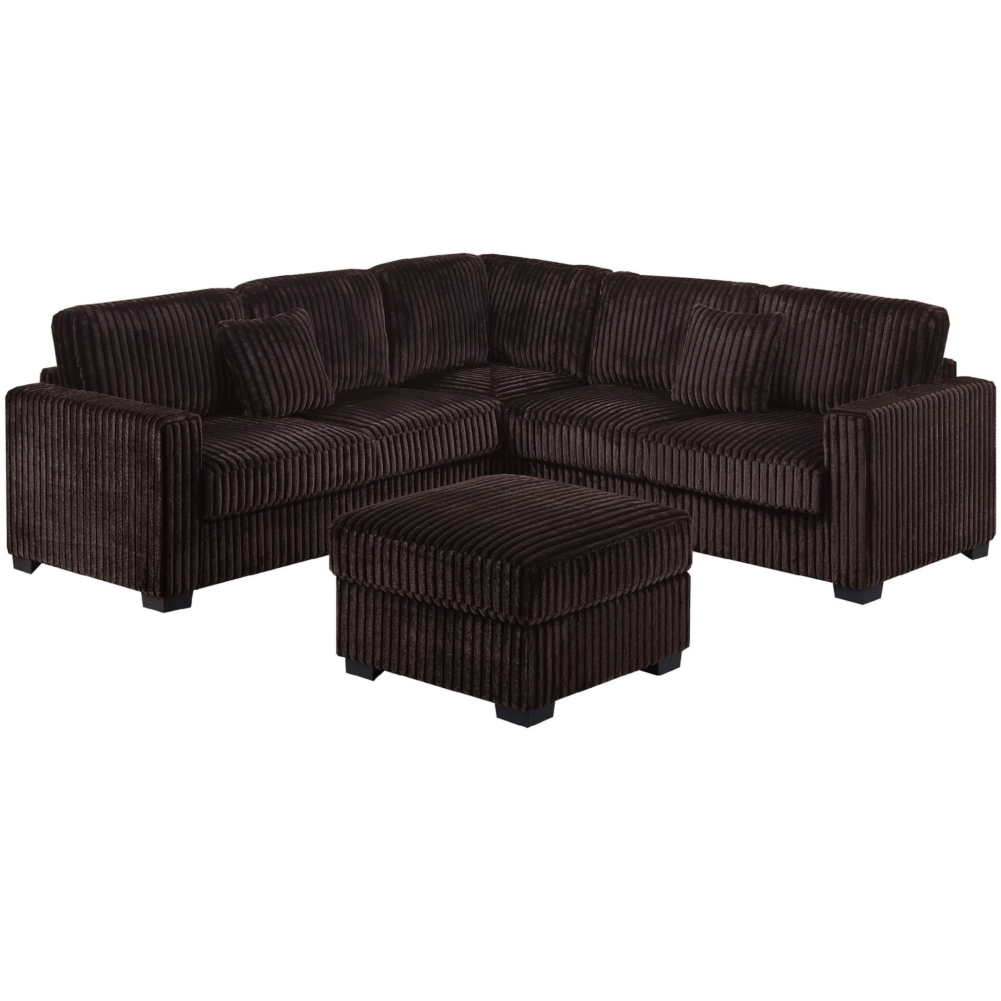 Modern Sectional Set With Cocktail Ottoman Home Essentials
