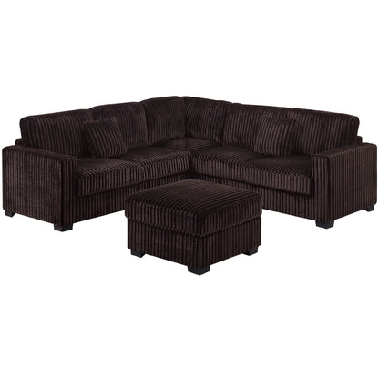 Modern Sectional Set With Cocktail Ottoman Home Essentials