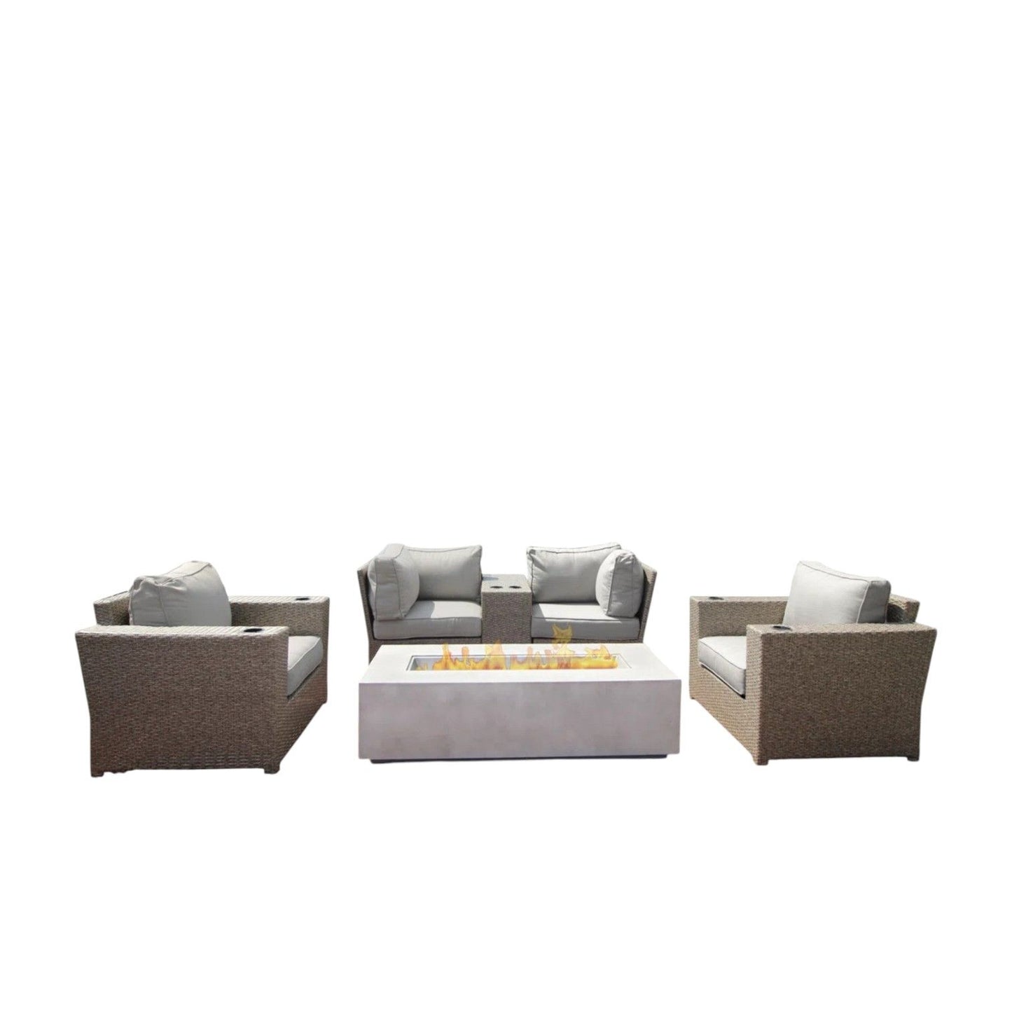 Outdoor Elegance Conversation Set With Fire Pit LSI Patio Furniture