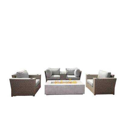 Outdoor Elegance Conversation Set With Fire Pit LSI Patio Furniture