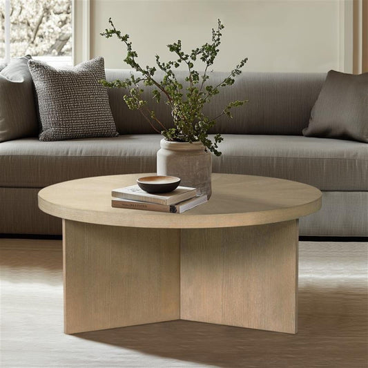 Sadie - Round Coffee Table - Reclaimed Greige Martha Stewart