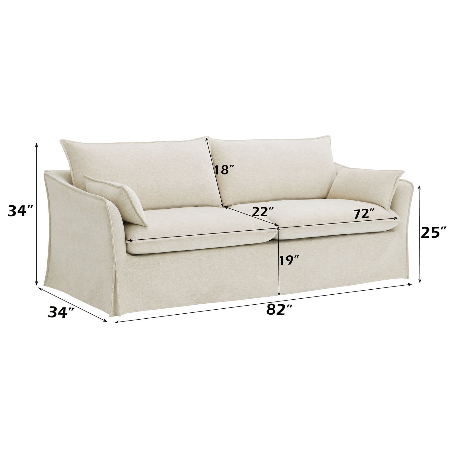 Shane - Sofa With 2 Pillows - Beige Acme