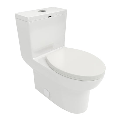 1 Piece Toilet & Dual Flush, Soft Closing Seat - White Daily Nest