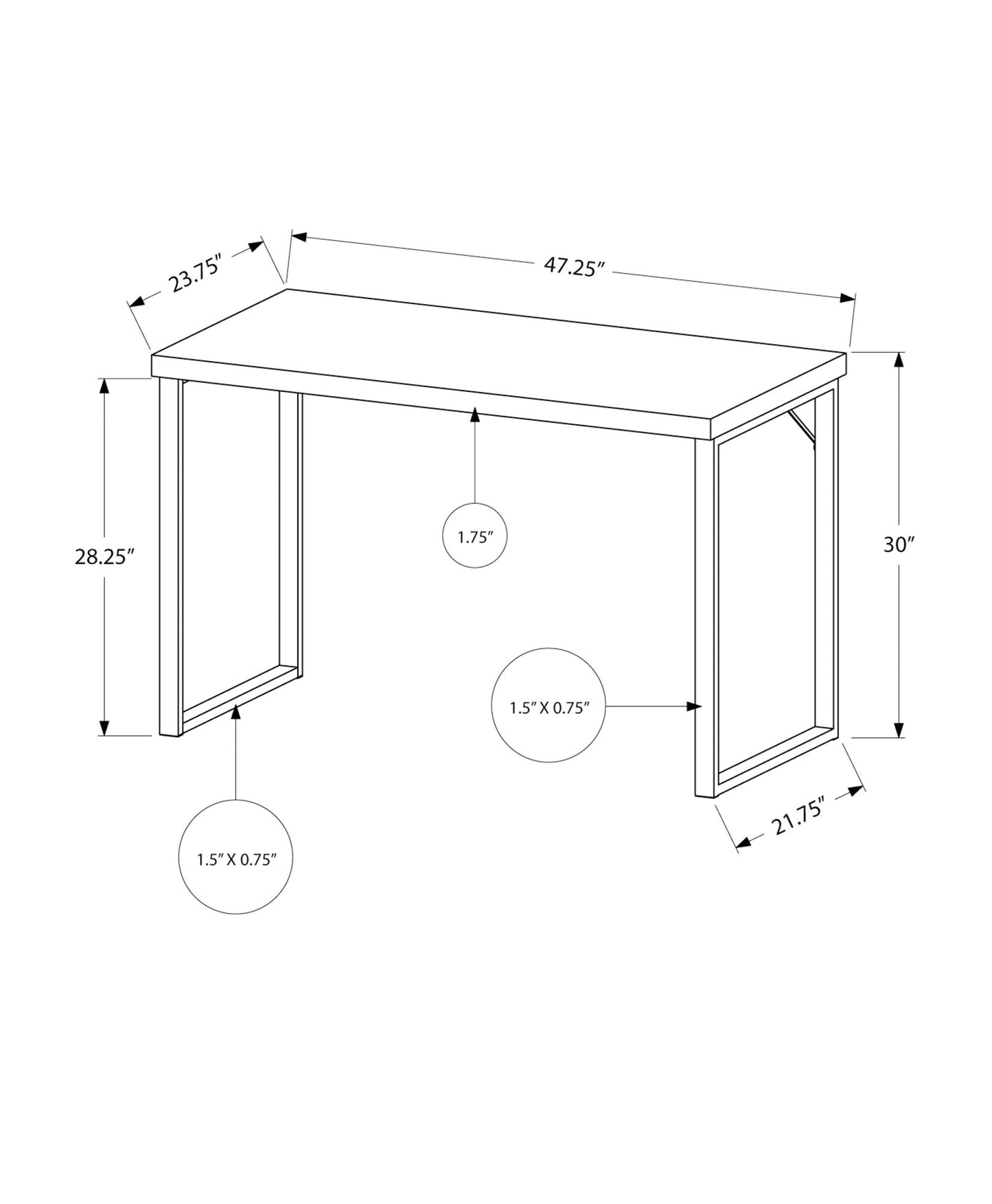 Computer Desk For Home Office, Laptop, Modern Convenient Design 8th Street