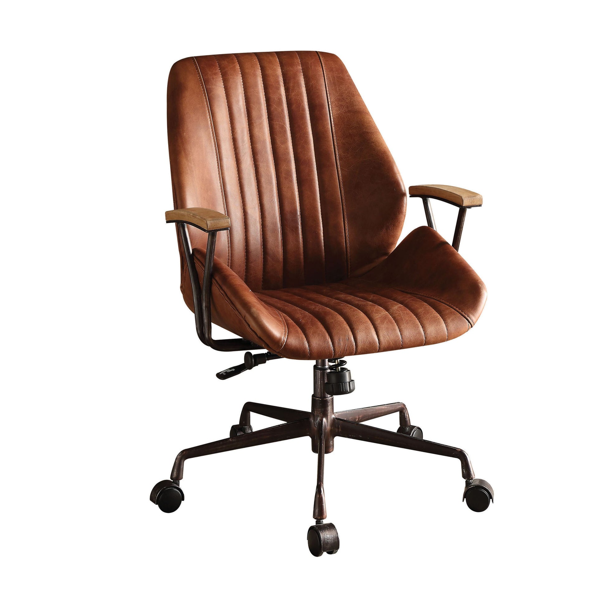 Brancaster - Aluminum Top Grain Leather Office Chair - Coffee Acme