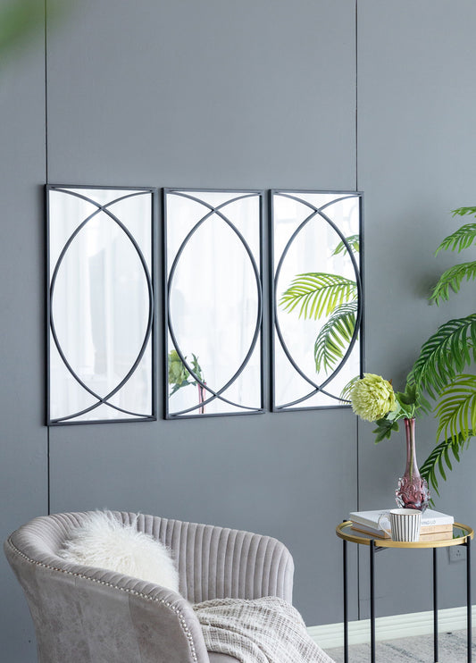 Rectangular Wall Mirrors With Frame, Home Decor For Living Room Bedroom Entryway - Black Daily Nest