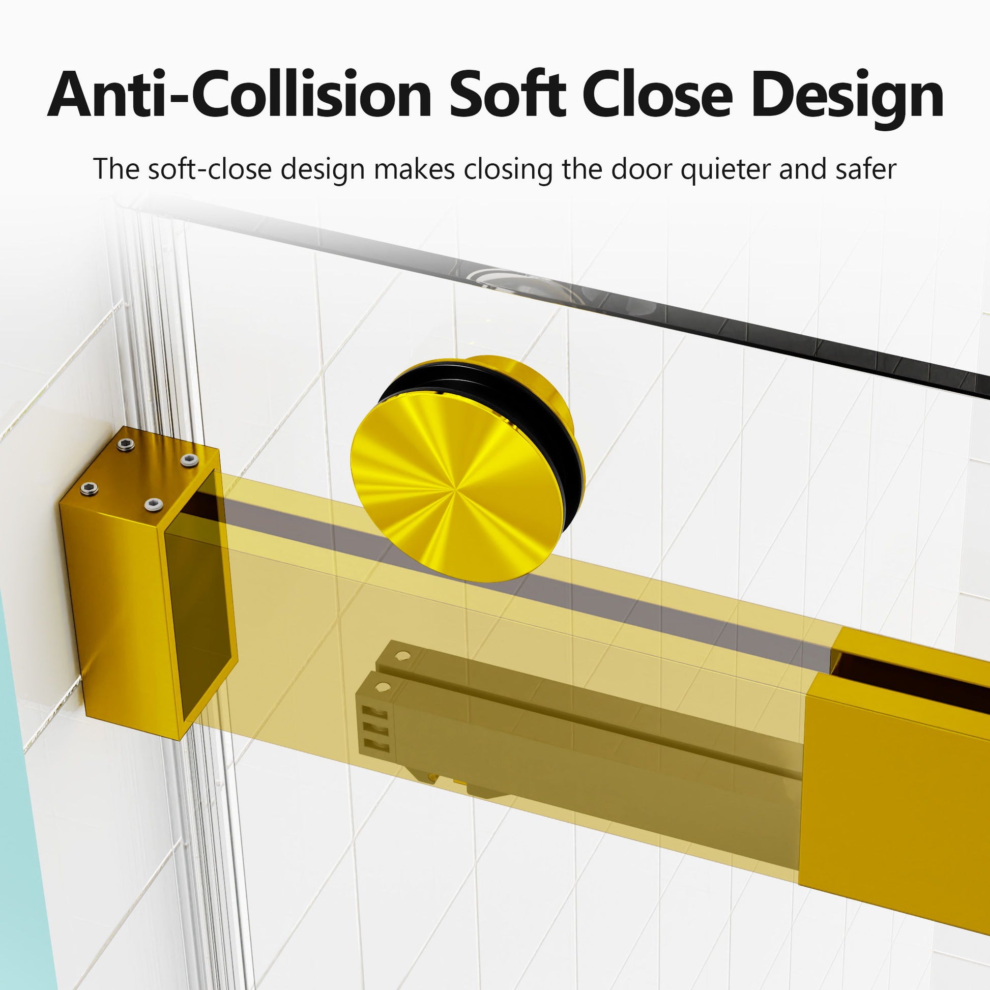 Frameless Double Sliding Soft-Close Shower Door, 3 / 8" (10Mm) Thick SGCC Tempered Glass Door, Matte Daily Nest