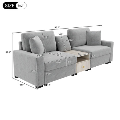 Modular Sofa Couch With Storage Armrest And Center Console Noble House
