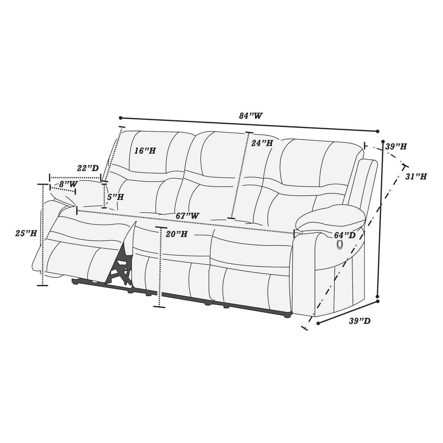 Modern Style Living Room Set With Pillow Arms Home Essentials