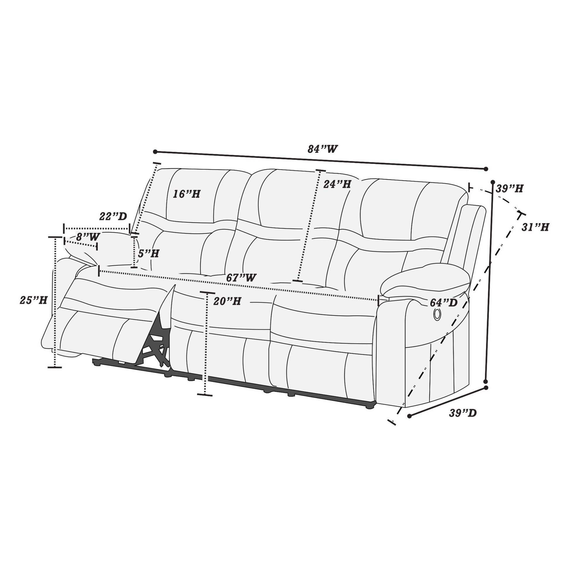 Modern Style Living Room Set With Pillow Arms Home Essentials