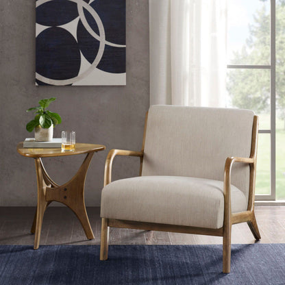 Mid-Century Style Lounge Chair With Upholstered Seat JLA