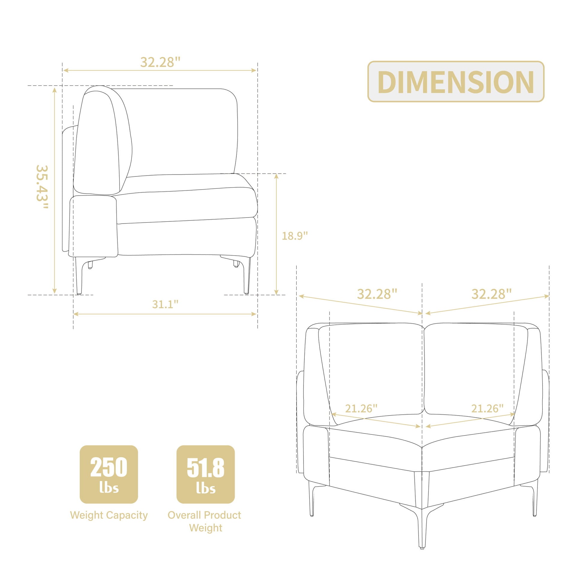 Modular Sectional Sofa Corner Seat Home Essentials