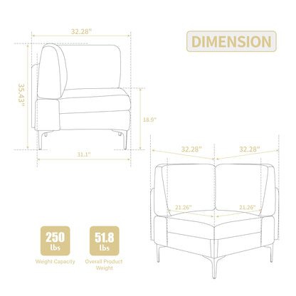 Modular Sectional Sofa Corner Seat Home Essentials