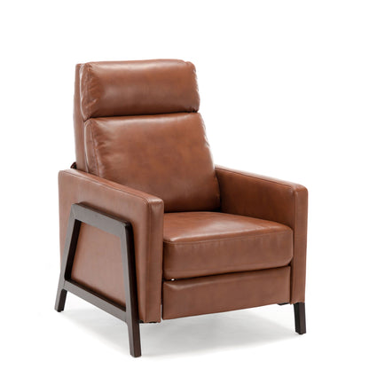 Mid Century Modern Madeline Push Back Recliner - Caramel Home Essentials