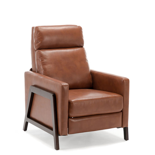 Mid Century Modern Madeline Push Back Recliner - Caramel Home Essentials