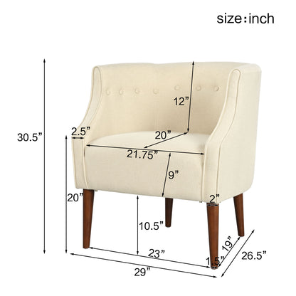 Contemporary Upholstered Club Chair With Button Tufting Noble House
