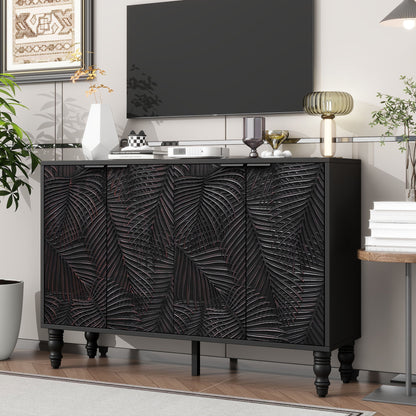 Modern TV Stand With 2 Spacious Storage Space And Anti-Tip Device Hearth and Haven