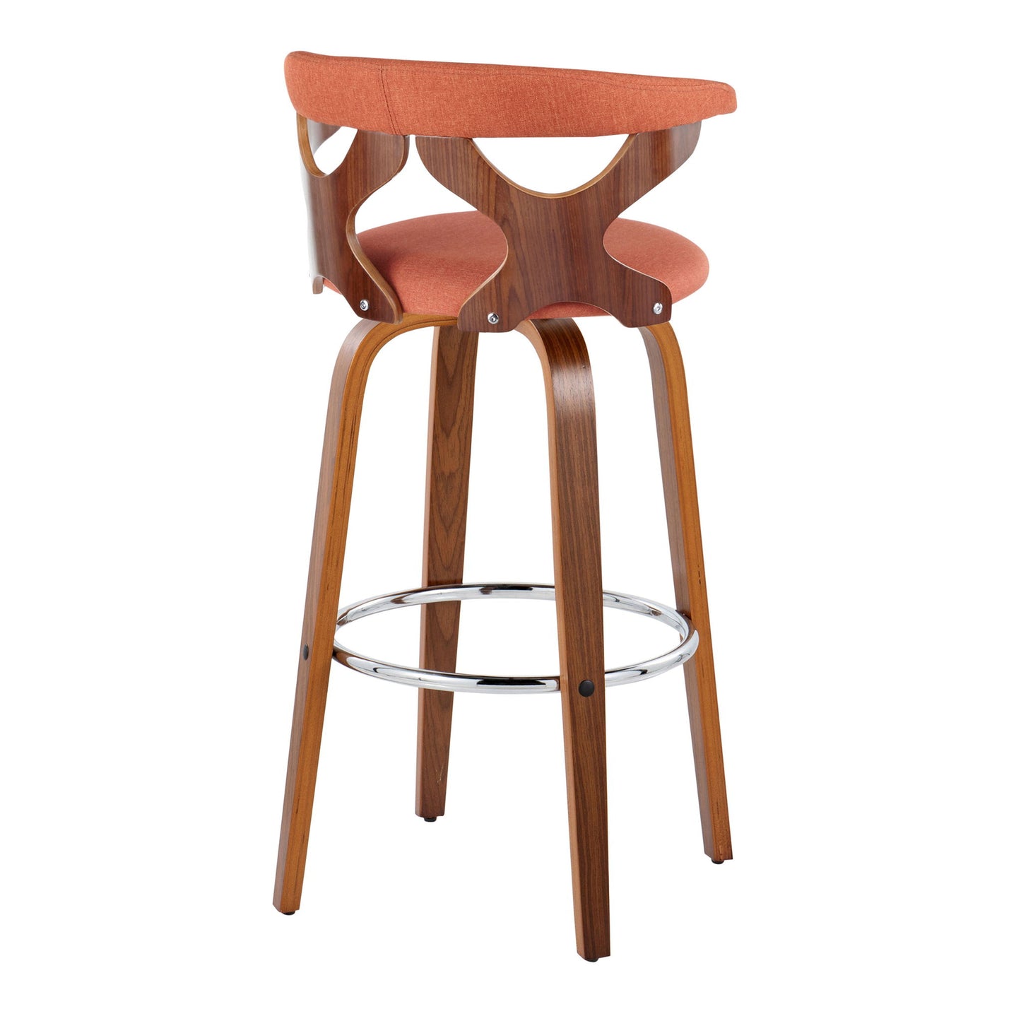 Gardenia - Mid Century Modern Fixed Height Barstool With Swivel With Round Footrest (Set of 2) Lumi Source