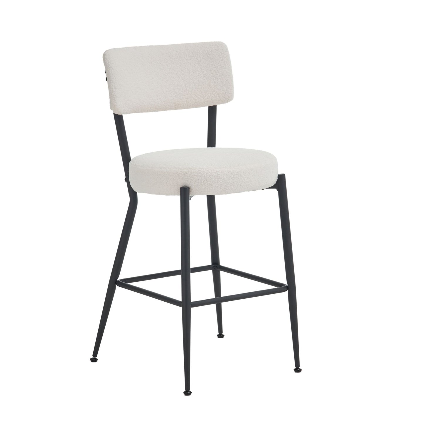 Modern Teddy Fabric Upholstered Bar Stools - Black Legs Home Essentials