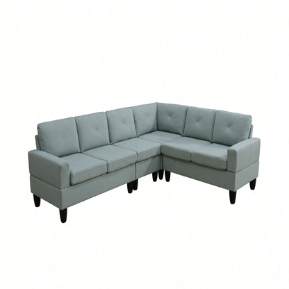 Modular L - Shaped Sectional Sofa 6 Seater 4 Piece, Couch With Chaise - Green Home Essentials