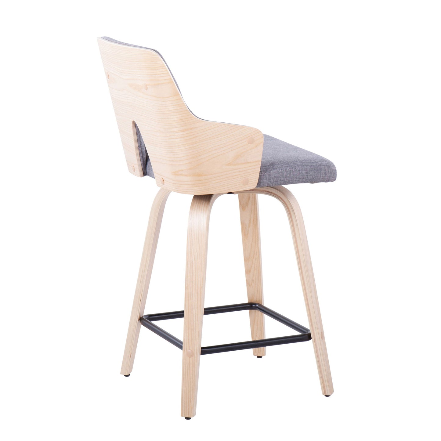 Stella - Contemporary Fixed Height Counter Stool With Swivel Square Footrest (Set of 2) Lumi Source