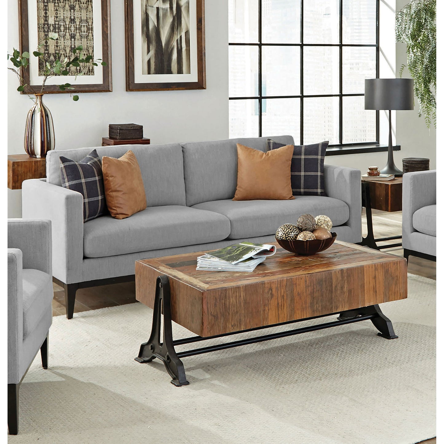 Montauk - Upholstered Sofa With Reversible Cushions - Light Gray Furniture Max