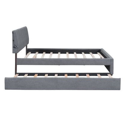 Upholstered Platform Bed With Trundle Halcyon Home