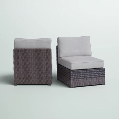 Armless Patio Chair With Cushions LSI Patio Furniture