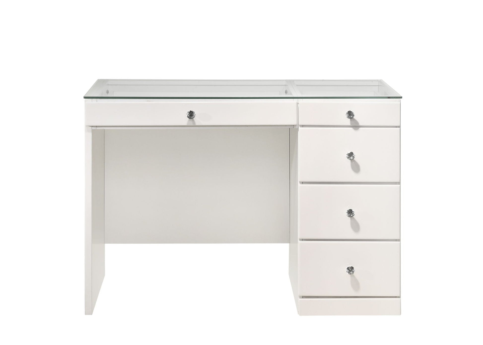 Morgan - Vanity Desk With Glass Top Crown Mark