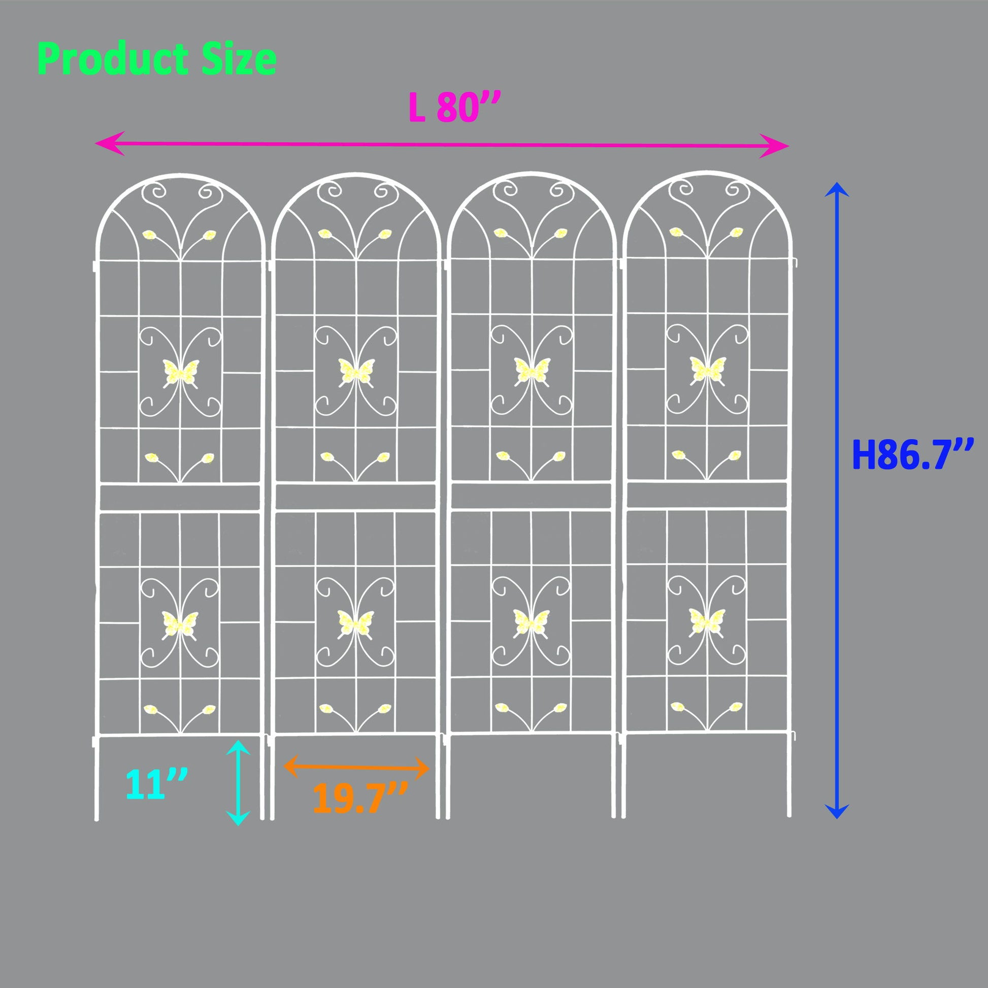 Garden Metal Trellis Rustproof Trellis For Climbing Plants Outdoor Flower Support Daily Nest