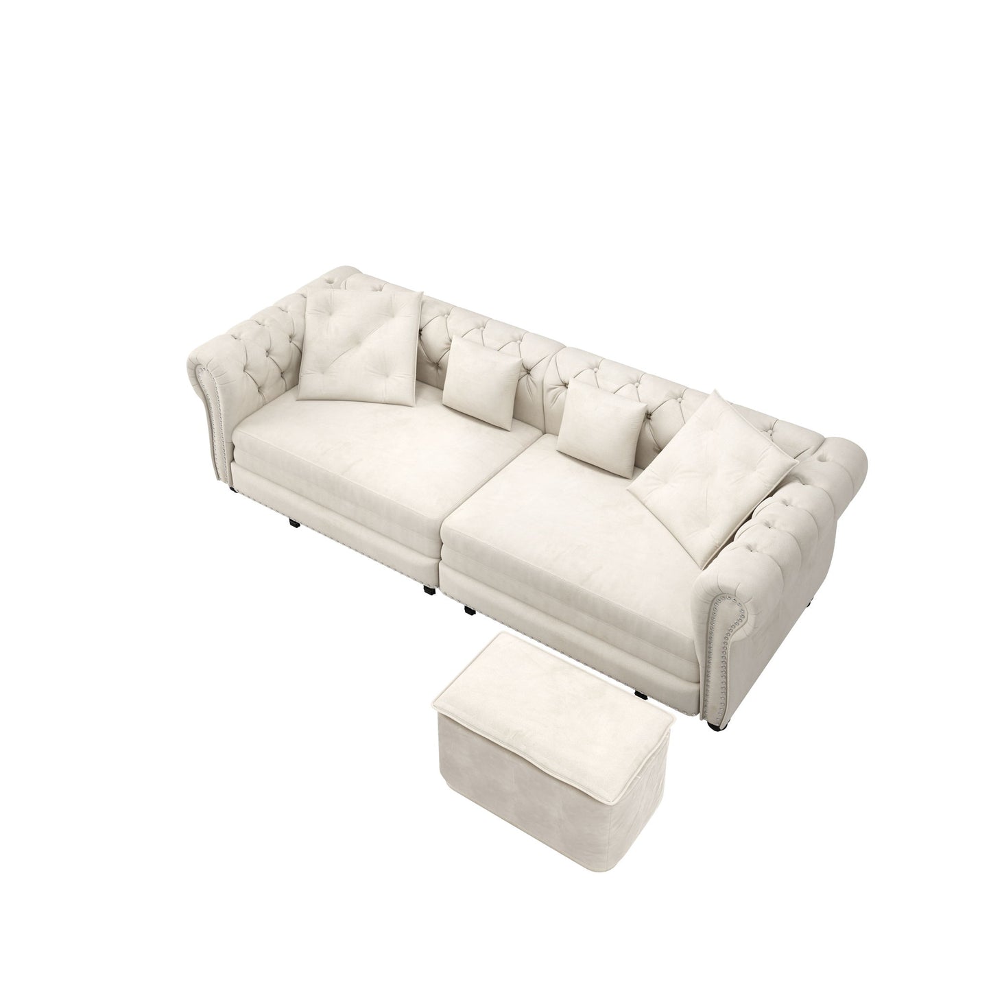 3 In 1 Pull Out Convertible Sleeper Sofa Bed, King Size, Chaise Lounge Home Essentials