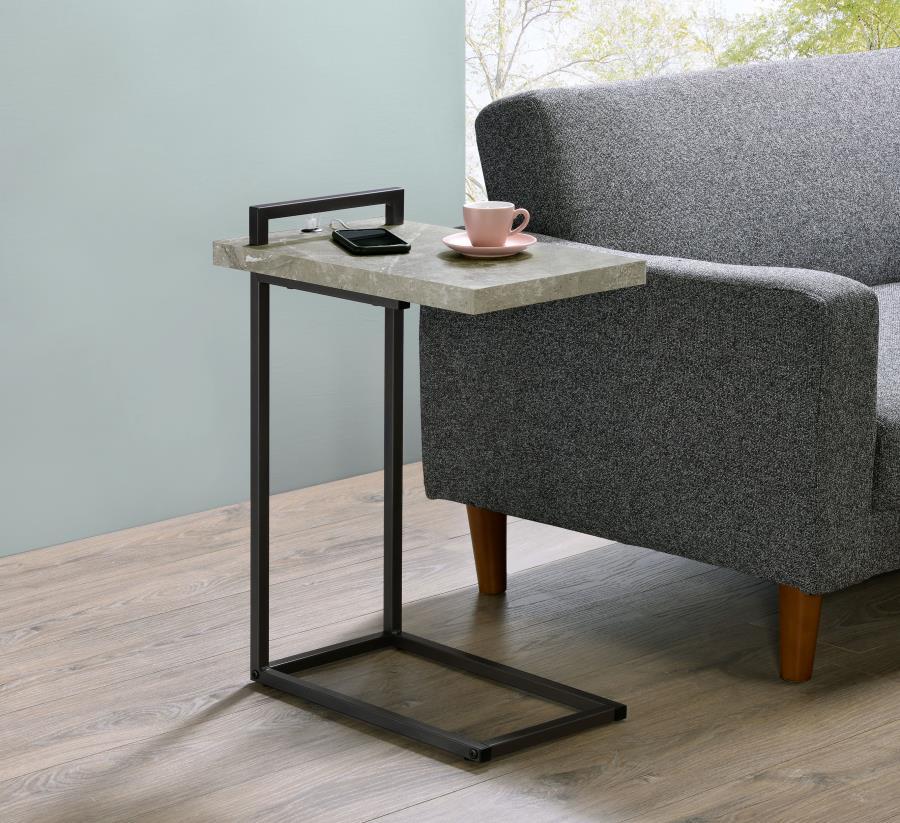 Maxwell - C-shaped Side Table USB Charging CoasterEveryday
