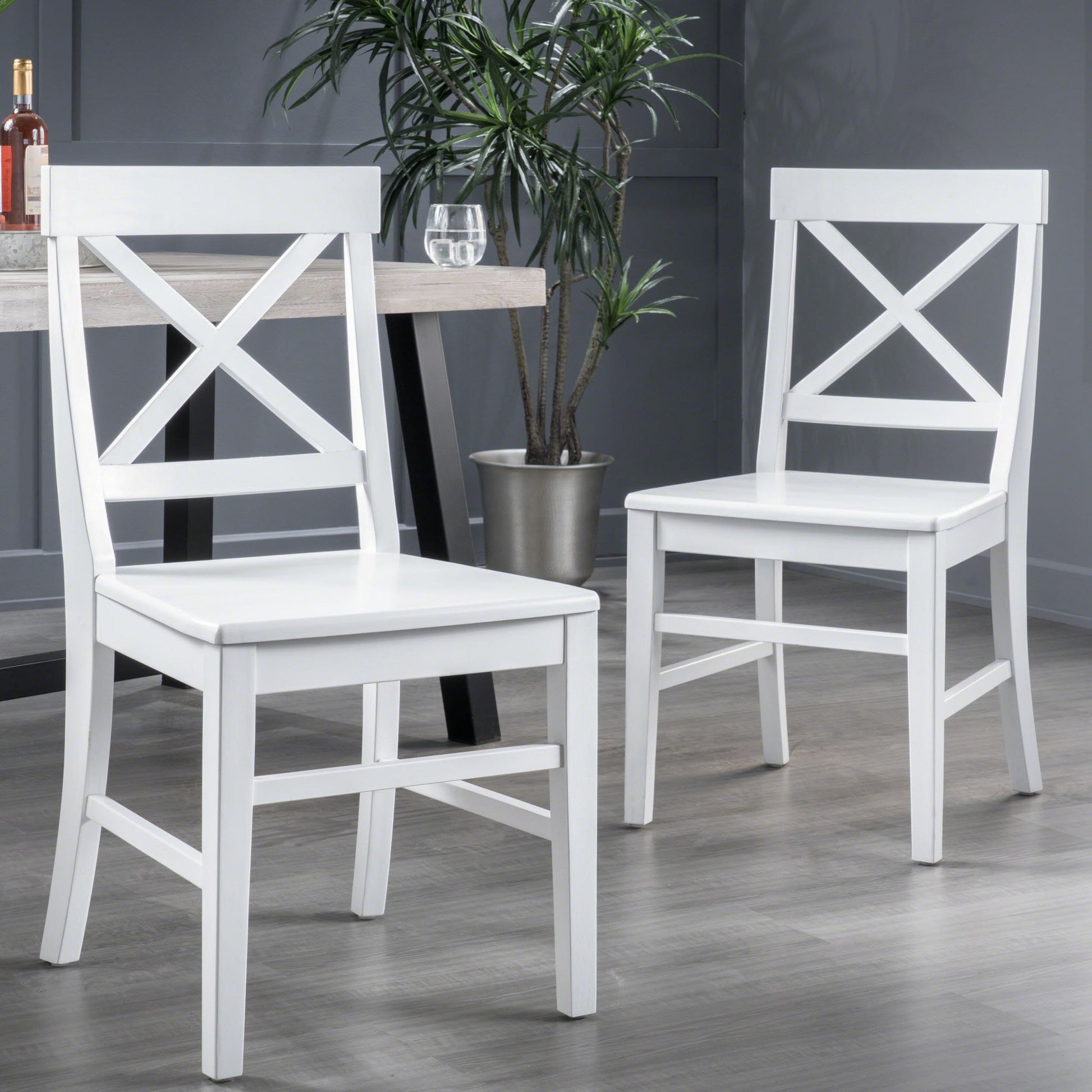 Plethora - Dining Chair With X Shaped Back (Set of 2) Noble House