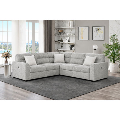 Emiliano - Sectional Sofa With 3 Pillows - Nickel Global Furniture USA