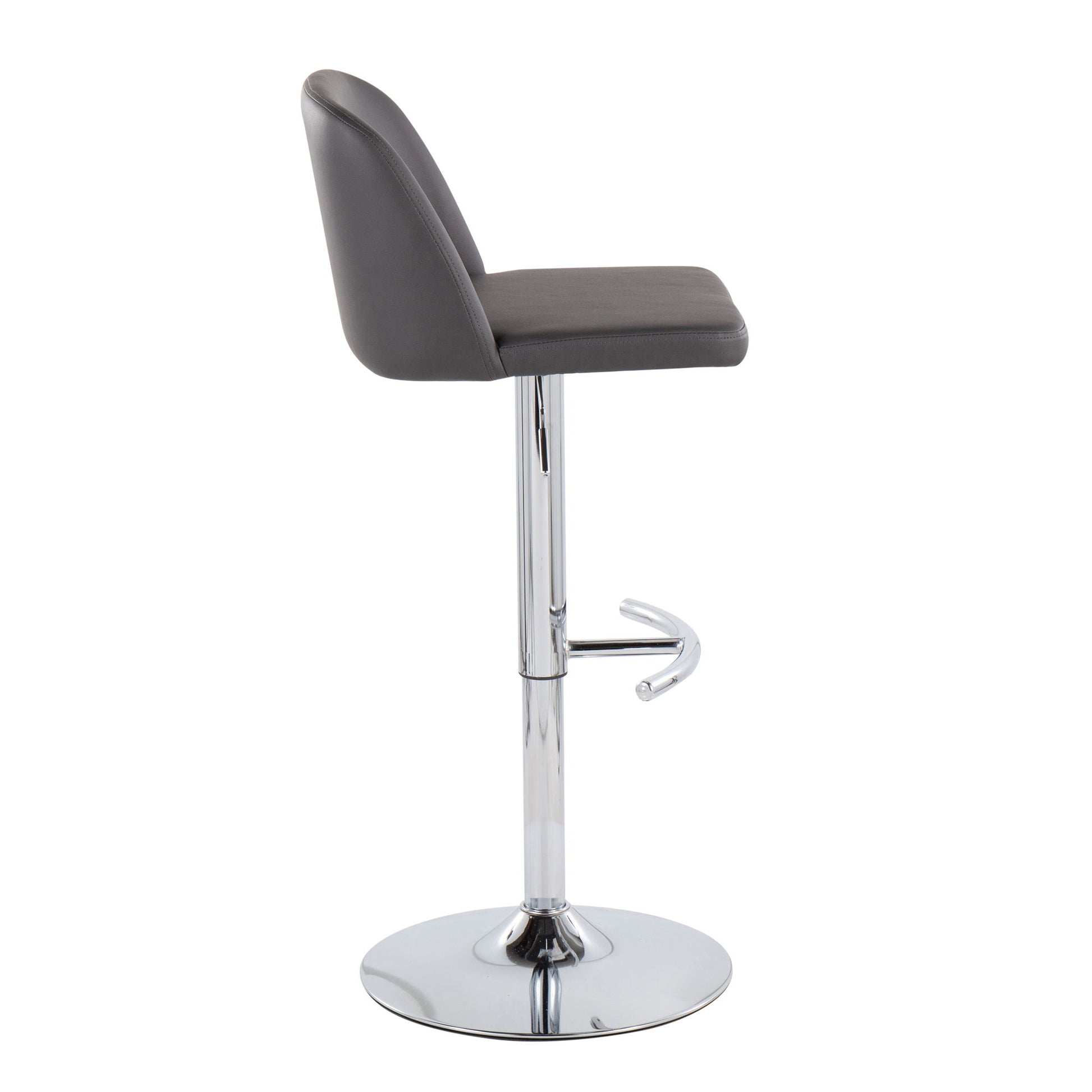 Toriano - Contemporary Adjustable Barstool With Swivel & Rounded T Footrest (Set of 2) Lumi Source