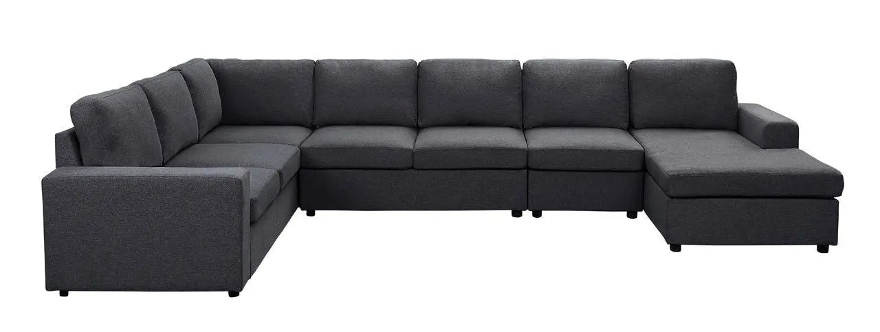 Hayden - Linen 7 Seat Reversible Modular Sectional Sofa Chaise Lilola Home