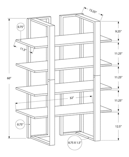 Bookshelf, Bookcase, Etagere, 4 Tier, Office, Contemporary & Modern 8th Street