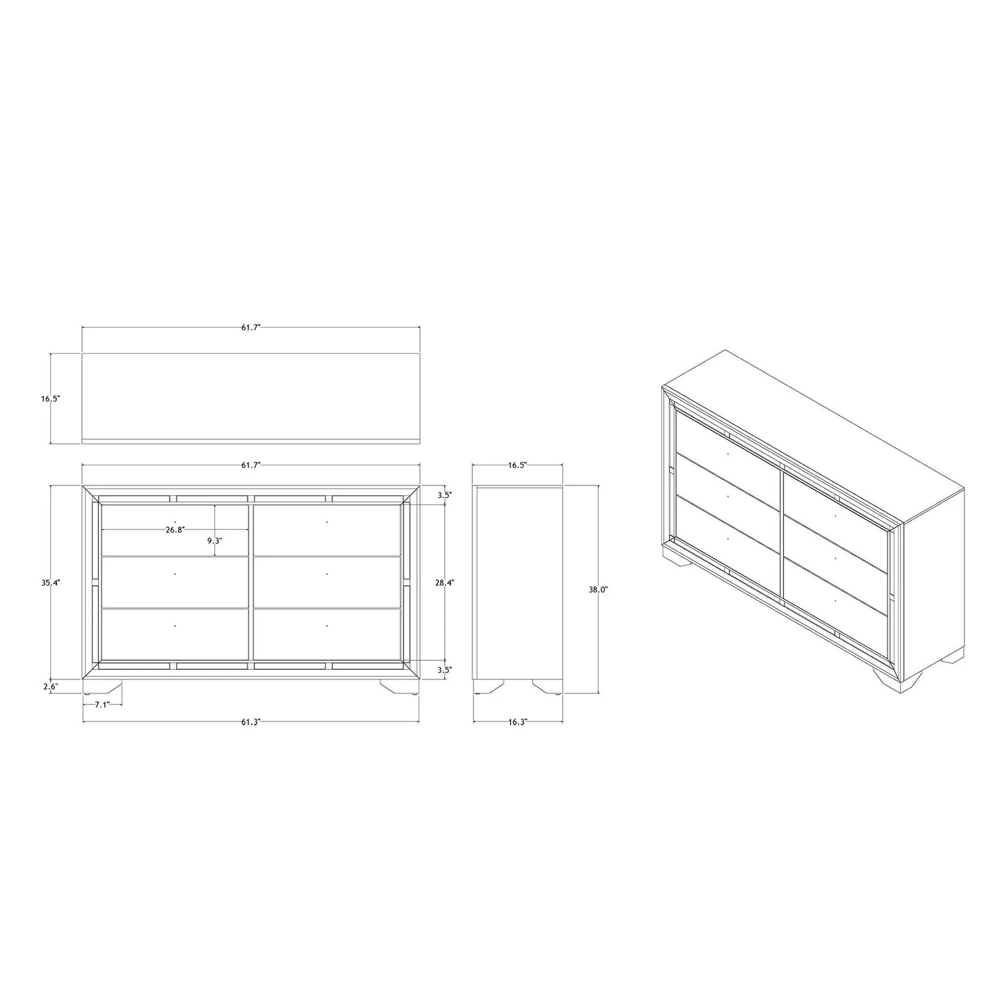 Chloe - Dresser - Gemstone Silver Global Furniture USA